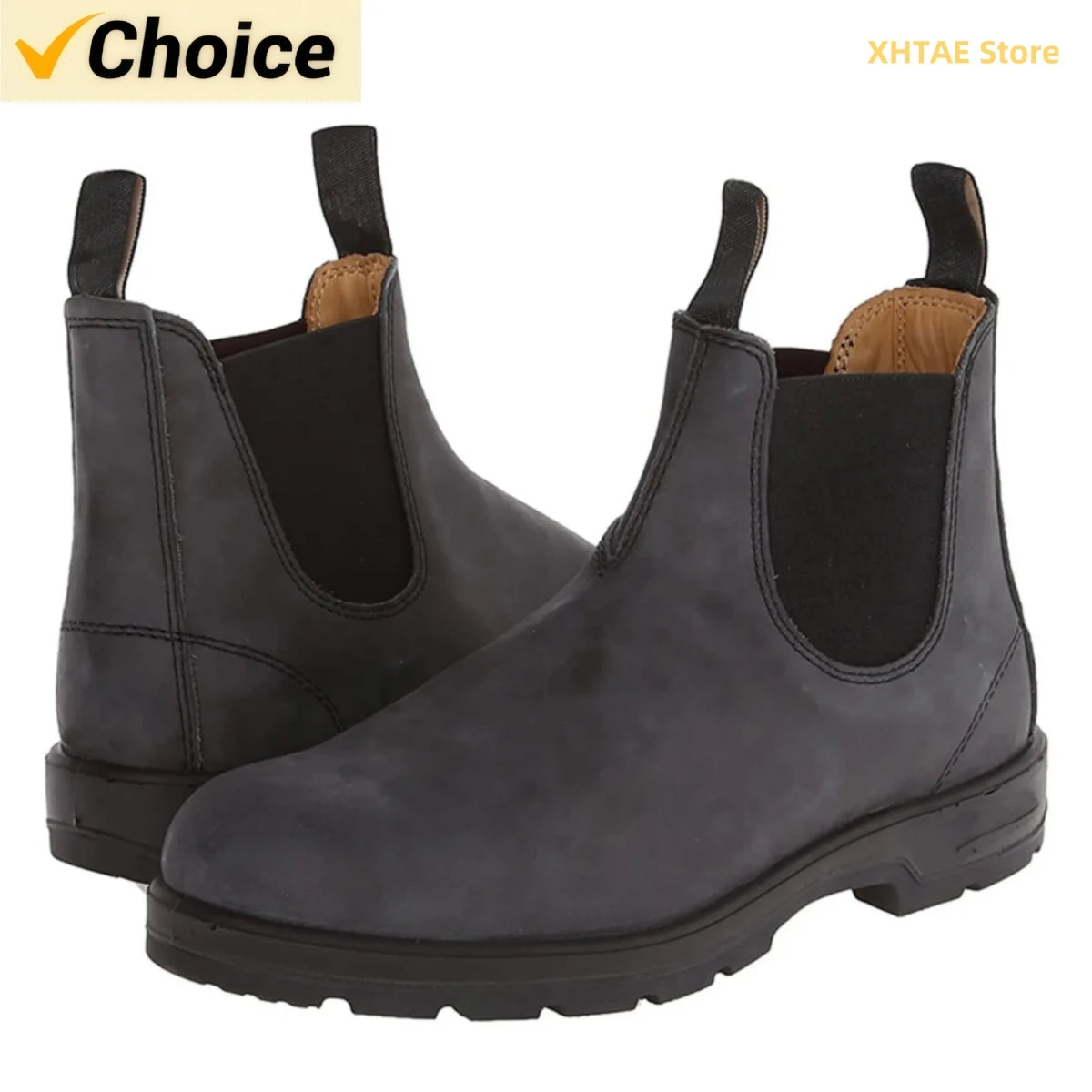 Mens Leather Boots Casual Slip On Formal Oxfords Boot Vintage Shoes Boots Fashion Minimalist Style Men's Leather Boots